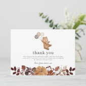 Teddy Bear Pumpkin - Dank u kaart (Staand voorkant)