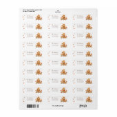 Teddy Bear & Pumpkins Baby shower retouradres Etiket (Full Sheet)