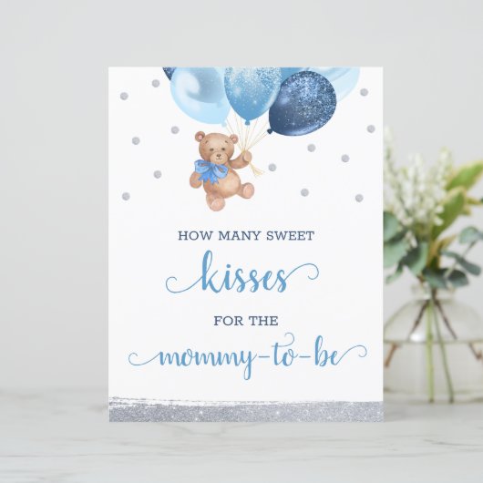 Teddy Bear raad eens hoeveel Baby shower Kisses ga (Staand voorkant)