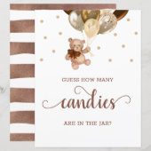 Teddy Bear raad eens hoeveel Snoepjes Baby shower  (Voorkant / Achterkant)