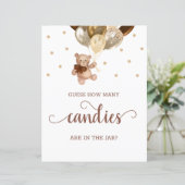 Teddy Bear raad eens hoeveel Snoepjes Baby shower  (Staand voorkant)