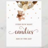Teddy Bear raad eens hoeveel Snoepjes Baby shower  (Voorkant)