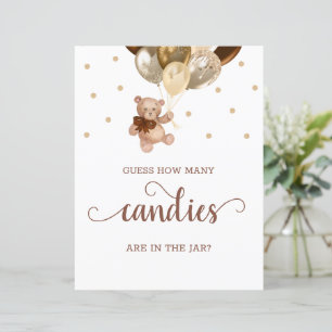 Teddy Bear raad eens hoeveel Snoepjes Baby shower 