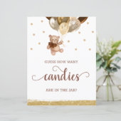 Teddy Bear raad eens hoeveel Snoepjes Baby shower  (Staand voorkant)