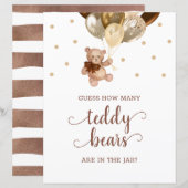 Teddy Bear raad eens hoeveel Snoepjes Baby shower  (Voorkant / Achterkant)