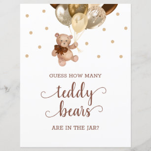 Teddy Bear raad eens hoeveel Snoepjes Baby shower 