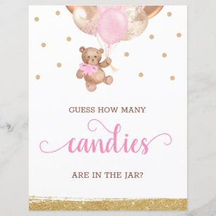 Teddy Bear raad eens hoeveel Snoepjes Baby shower