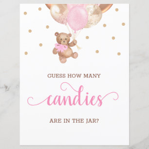 Teddy Bear raad eens hoeveel Snoepjes Baby shower