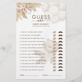 Teddy Bear raad eens wie Baby shower is