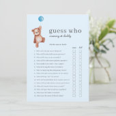Teddy Bear raad eens wie Baby shower is Kaart (Staand voorkant)