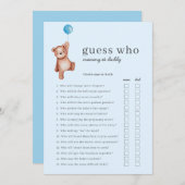 Teddy Bear raad eens wie Baby shower is Kaart (Voorkant / Achterkant)