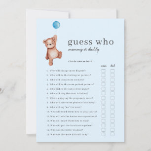 Teddy Bear raad eens wie Baby shower is Kaart