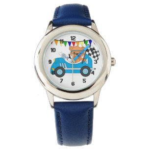 Teddy Bear Race Auto Horloge