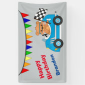 Teddy Bear Race verjaardagsfeestje Spandoek (Verticaal)
