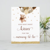 Teddy Bear raden hoeveel Kisses Sign Baby shower (Staand voorkant)