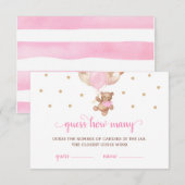 Teddy Bear raden hoeveel Snoepjes Baby shower spel Kaart (Voorkant / Achterkant)