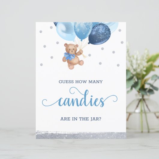 Teddy Bear raden hoeveel Snoepjes er in de pot sta (Staand voorkant)