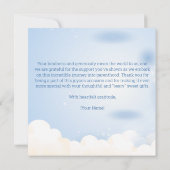 Teddy Bear Rainbow Boys Baby shower Bedankkaart (Achterkant)