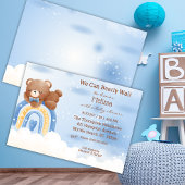 Teddy Bear Rainbow Boys Baby shower Kaart