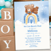 Teddy Bear Rainbow Boys Baby shower Kaart