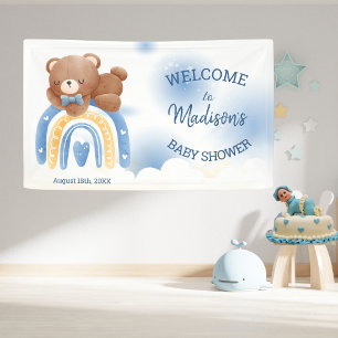 Teddy Bear Rainbow Boys Baby shower Spandoek