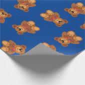 Teddy Bear Rainbow Cute 1e verjaardag Cadeaupapier (Hoek)