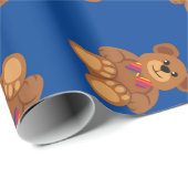 Teddy Bear Rainbow Cute 1e verjaardag Cadeaupapier (Rol Hoek)