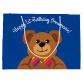 Teddy Bear Rainbow Cute 1e verjaardag Groot Cadeauzakje (Achterkant)