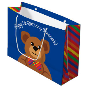 Teddy Bear Rainbow Cute 1e verjaardag Groot Cadeauzakje