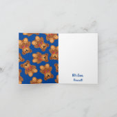 Teddy Bear Rainbow Cute 1e verjaardag Kaart (Binnen)