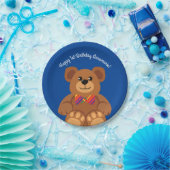 Teddy Bear Rainbow Cute 1e verjaardag Papieren Bordje (Feest)