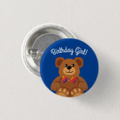 Teddy Bear Rainbow Cute 1e verjaardag Ronde Button 3,2 Cm (Voorkant /achterkant)