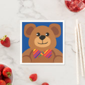 Teddy Bear Rainbow Cute 1e verjaardag Servet (Insitu)