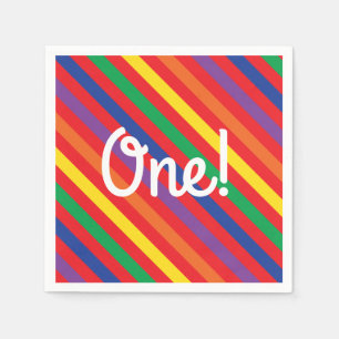 Teddy Bear Rainbow Cute 1e verjaardag Servet