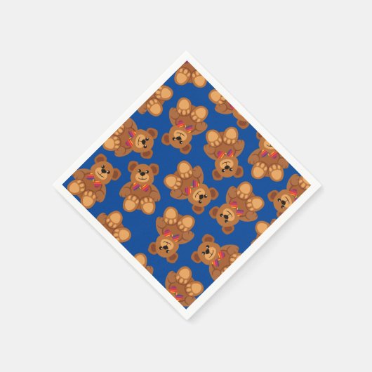 Teddy Bear Rainbow Cute 1e verjaardag Servet (Hoek)