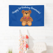 Teddy Bear Rainbow Cute 1e verjaardag Spandoek (Insitu)