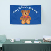 Teddy Bear Rainbow Cute 1e verjaardag Spandoek (Beurs)