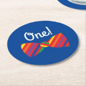 Teddy Bear Rainbow Cute Kind Birthday Party Ronde Kartonnen Onderzetter (Gebogen)