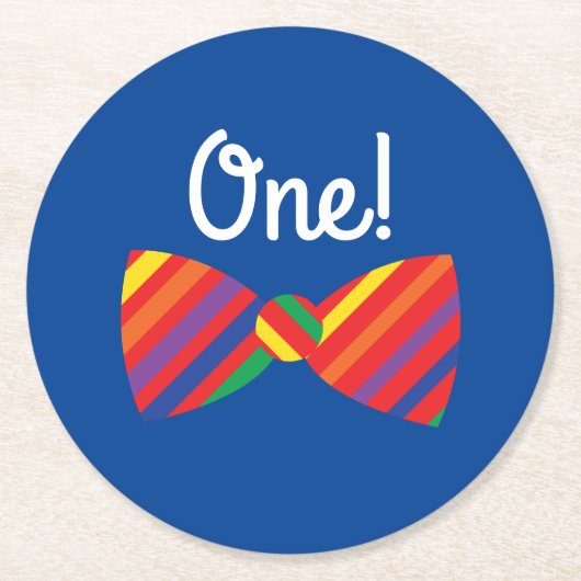 Teddy Bear Rainbow Cute Kind Birthday Party Ronde Kartonnen Onderzetter (Voorkant)