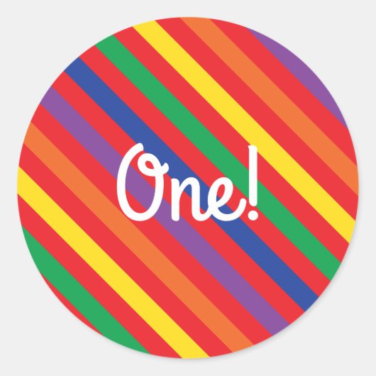 Teddy Bear Rainbow Cute Kind Birthday Party Ronde Sticker (Voorkant)