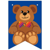 Teddy Bear Rainbow Cute Kind Birthday Party Vlaggetjes (Eerste vlag)