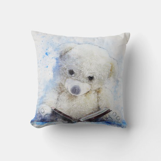 Teddy Bear Reading Kussen (Voorkant)