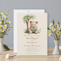 Teddy Bear Reading Next Chapter Baby shower