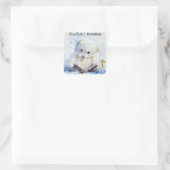 Teddy Bear Reading Orthodox Christelijk Bookplaat Vierkante Sticker (Tas)