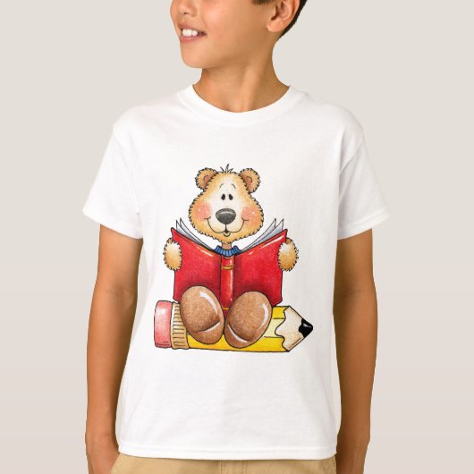 Teddy Bear Reading T-shirt (Voorkant)