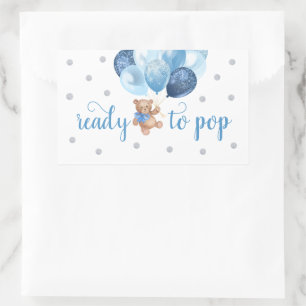 Teddy Bear Ready to Pop Favor Rechthoekige Sticker