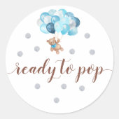 Teddy Bear Ready to Pop Favor Ronde Sticker (Voorkant)