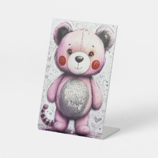 Teddy Bear Reclamebord Met Voetstuk