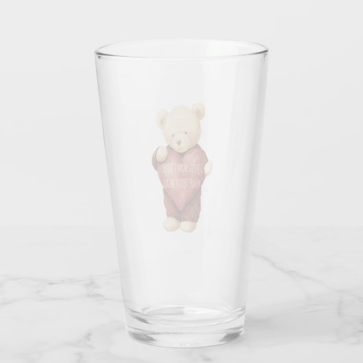 Teddy Bear Red Heart Glas (Achterkant)