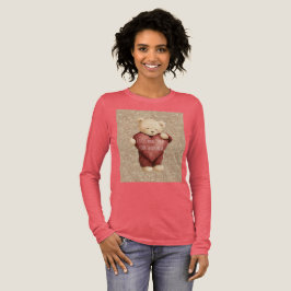 Teddy Bear Red Heart Gold Glitter Tri-Blend Shirt